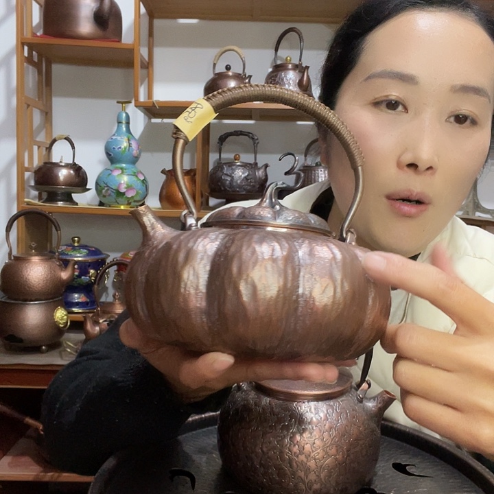 黑***7金属紫铜纯铜福瓜壶1200毫升
