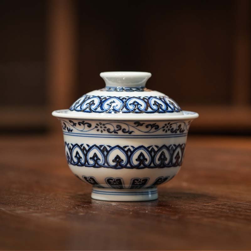 宝相盖碗茶具手工水具复古中式家用