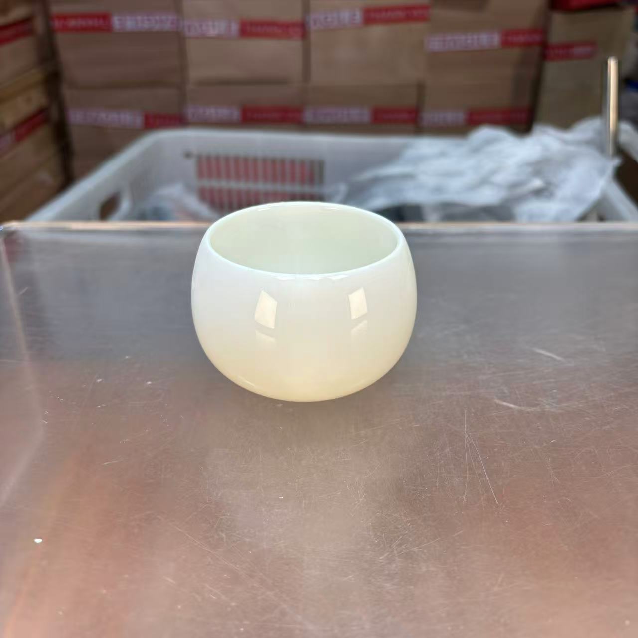 秋香茶具 羊脂玉瓷禅定主人杯茶杯品茗杯-45-2401