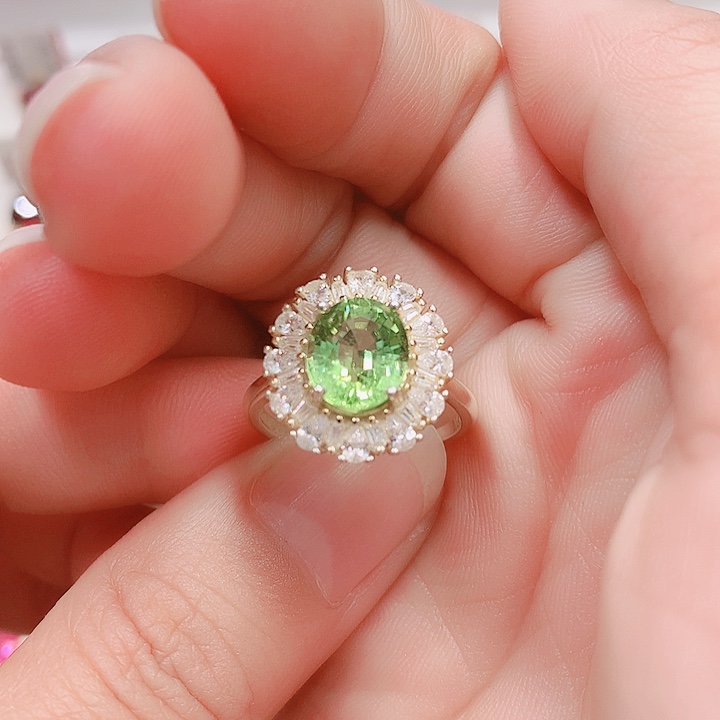 碧玺戒指银S925镶嵌7.9✖️9.2