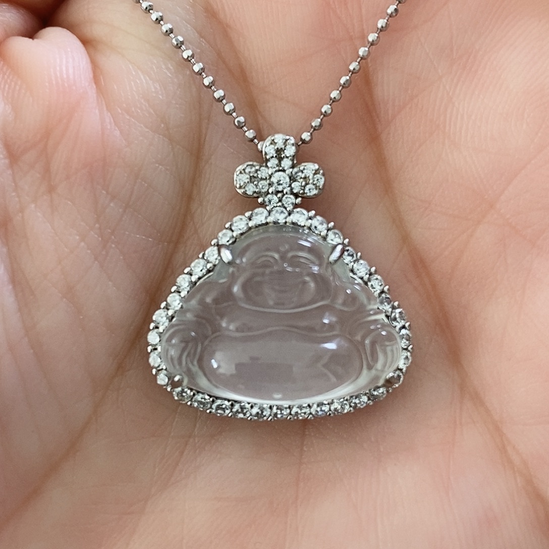 石英质玉银S925镶嵌颈饰