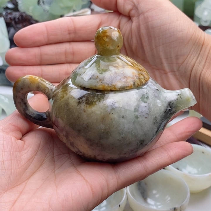 岫玉四大名玉手把壶未镶嵌