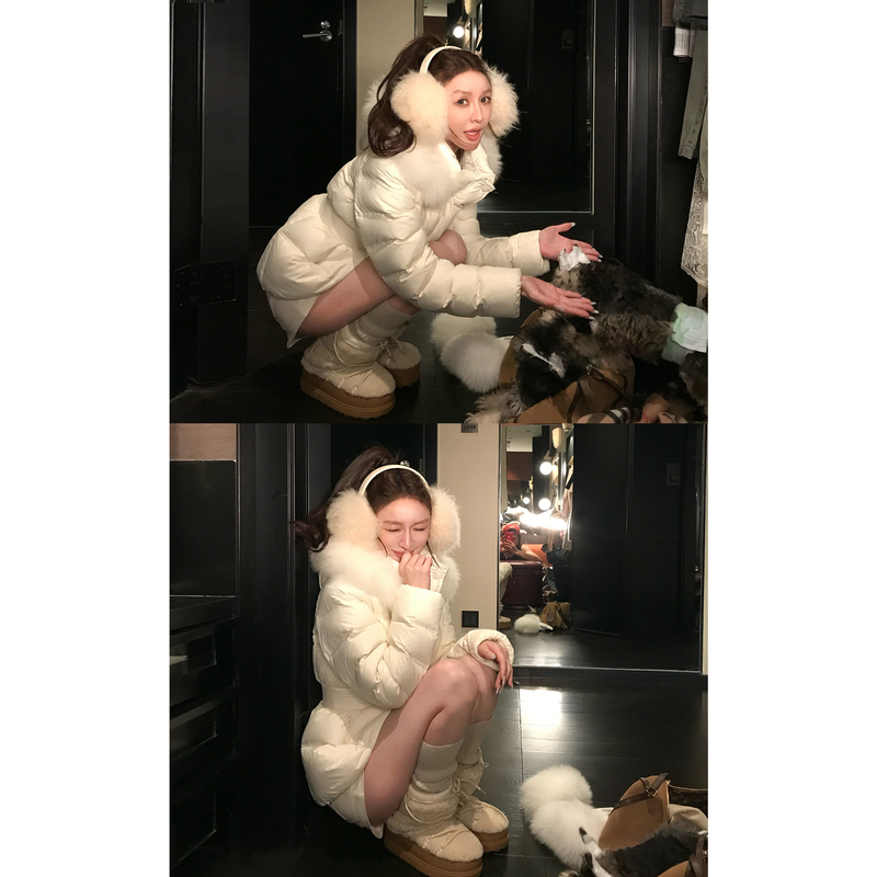 早八公主保命搭配神器 臻贵山羊绒 千金感软黄金皮草耳罩