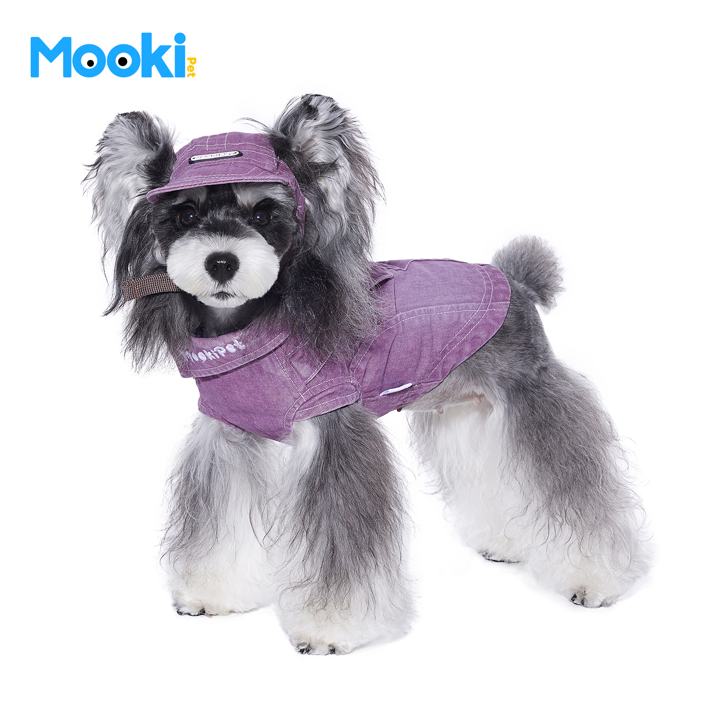 mookipet狗狗秋季新款衣服西高地比熊雪纳瑞宠物可牵引牛仔马甲