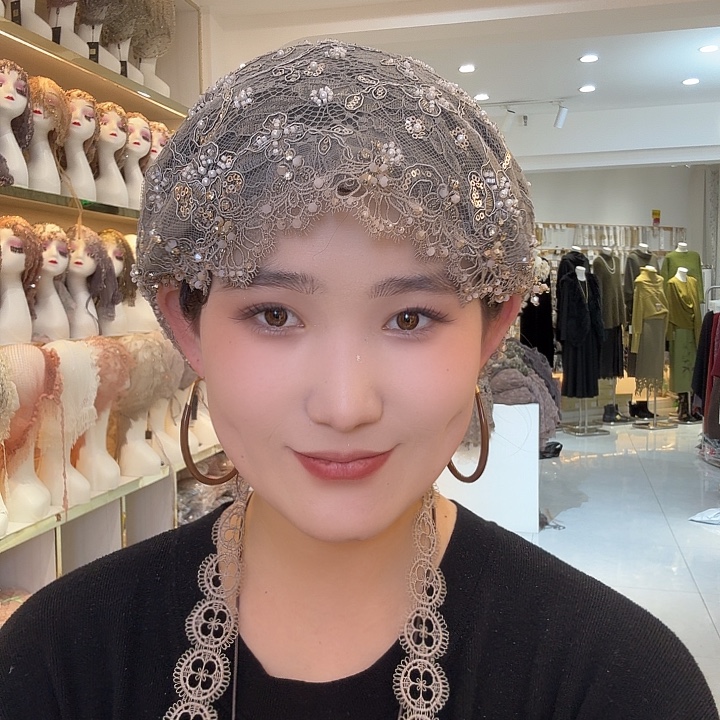 纯棉百搭香槟新款丝带帽198