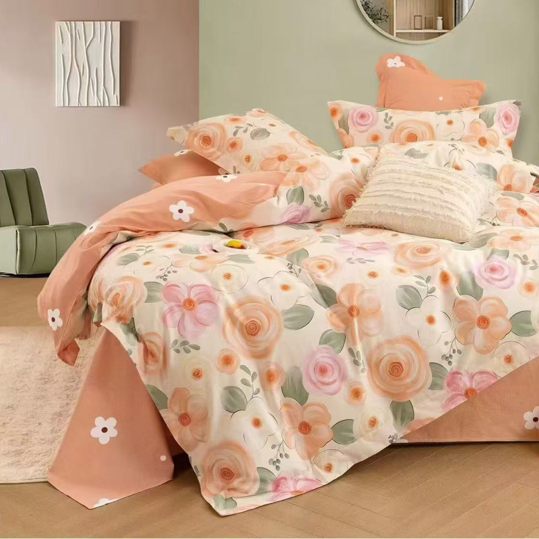 清沐家纺纯棉定制-纯棉高支高密磨绒面料-晨语初听-AB版