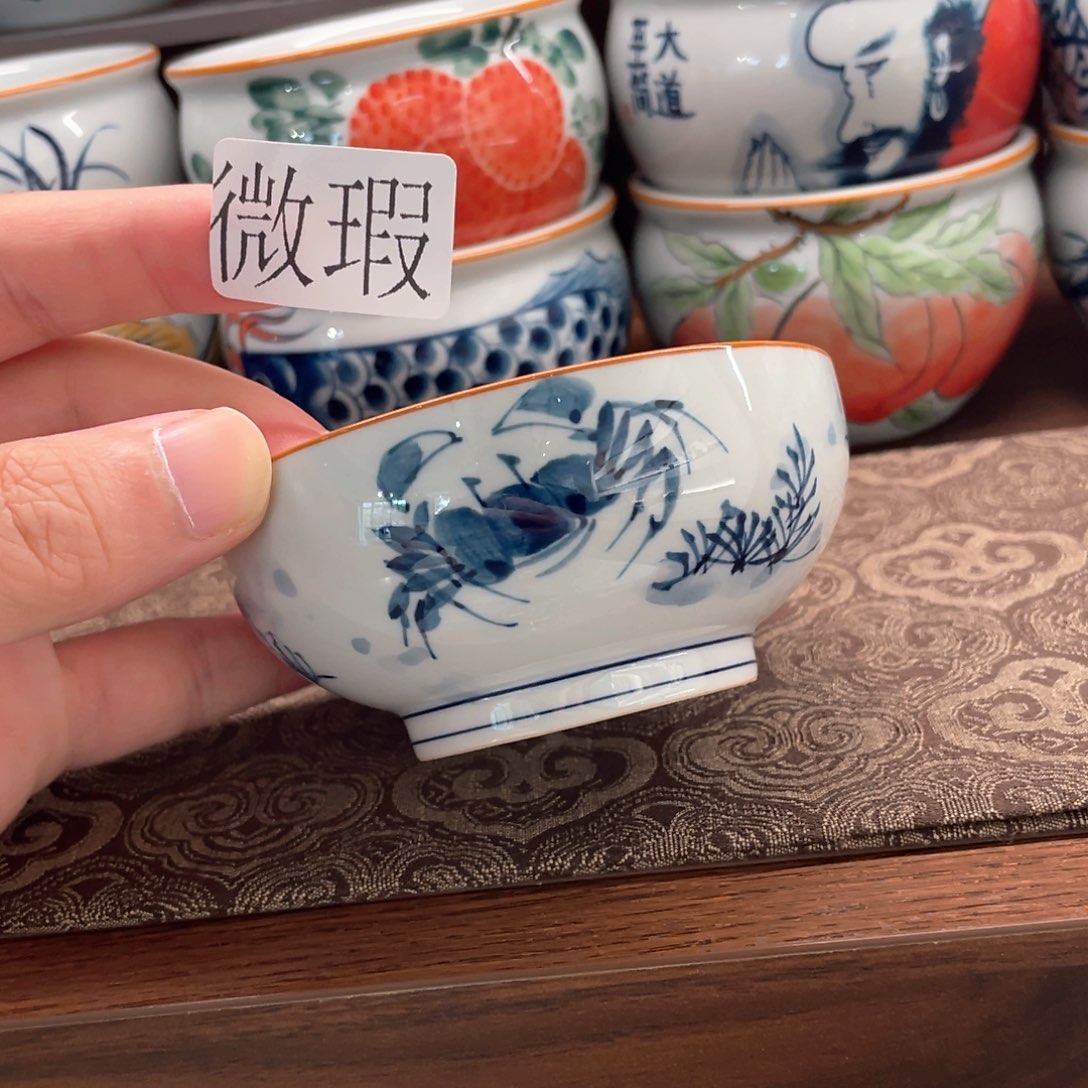 釉下手绘茶具微瑕