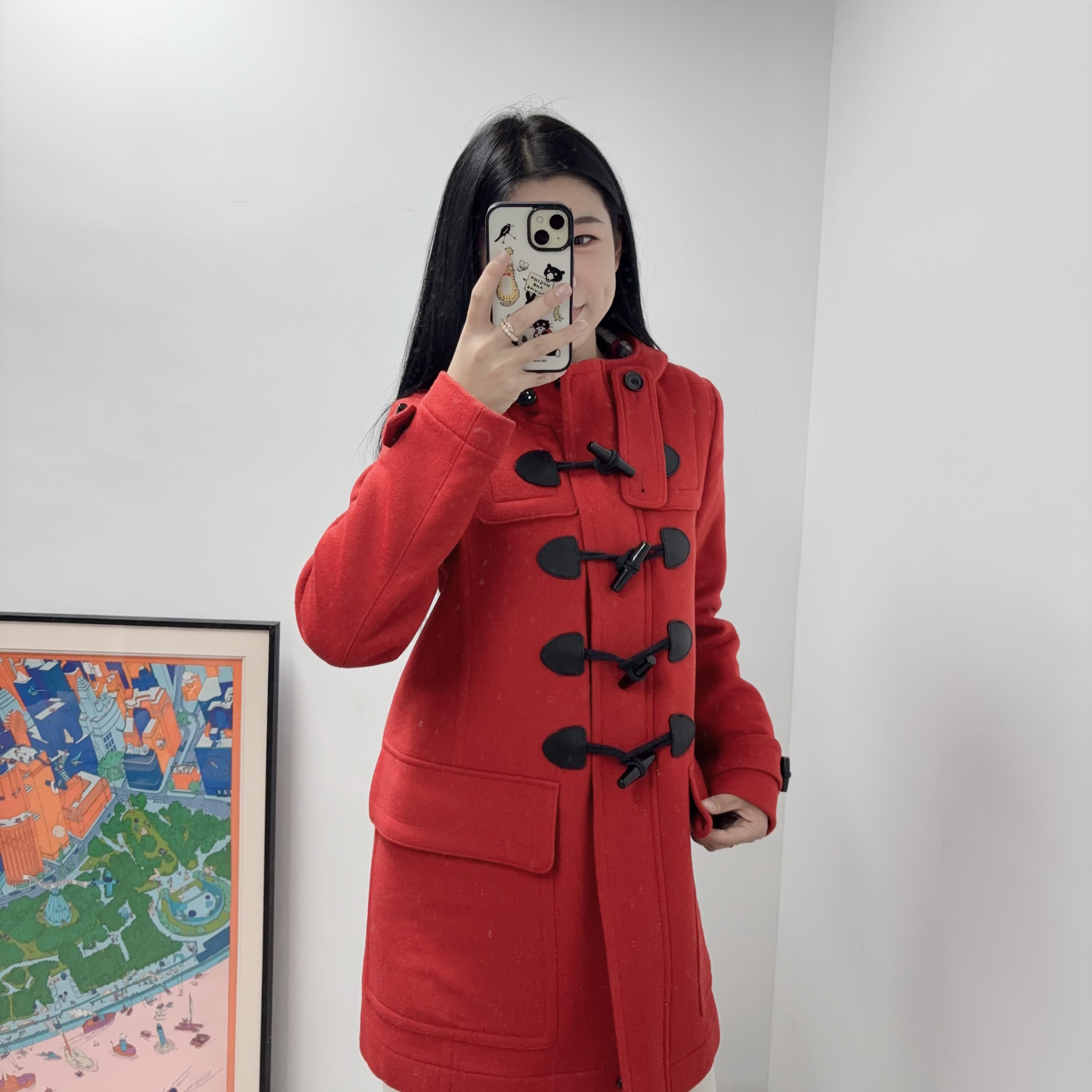 95新 BURBERRY/博柏利 大衣外套170码红色/250330VDYFY47