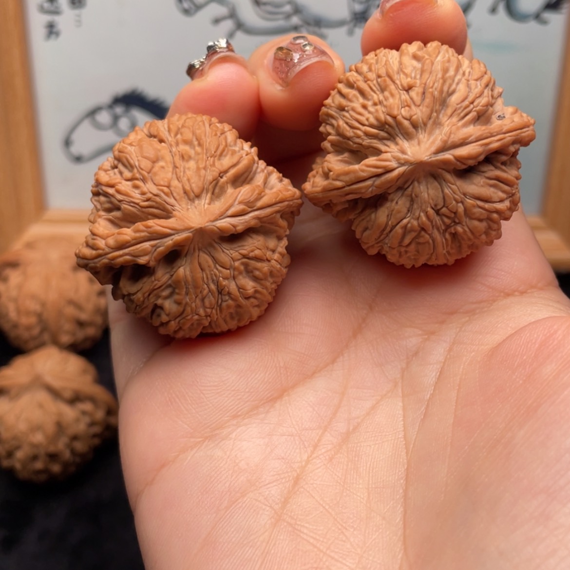 【闪购商品】文玩核桃把件山**蘇37全品石炮沟密纹