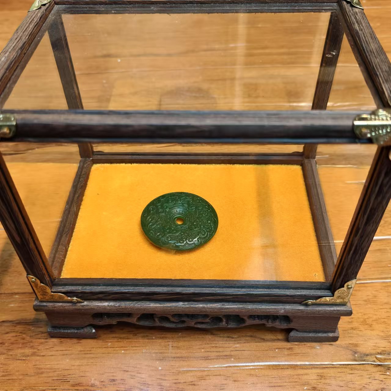 PAK绿 室内摆件把玩件展柜装饰品展示盒仿古工艺品盒子