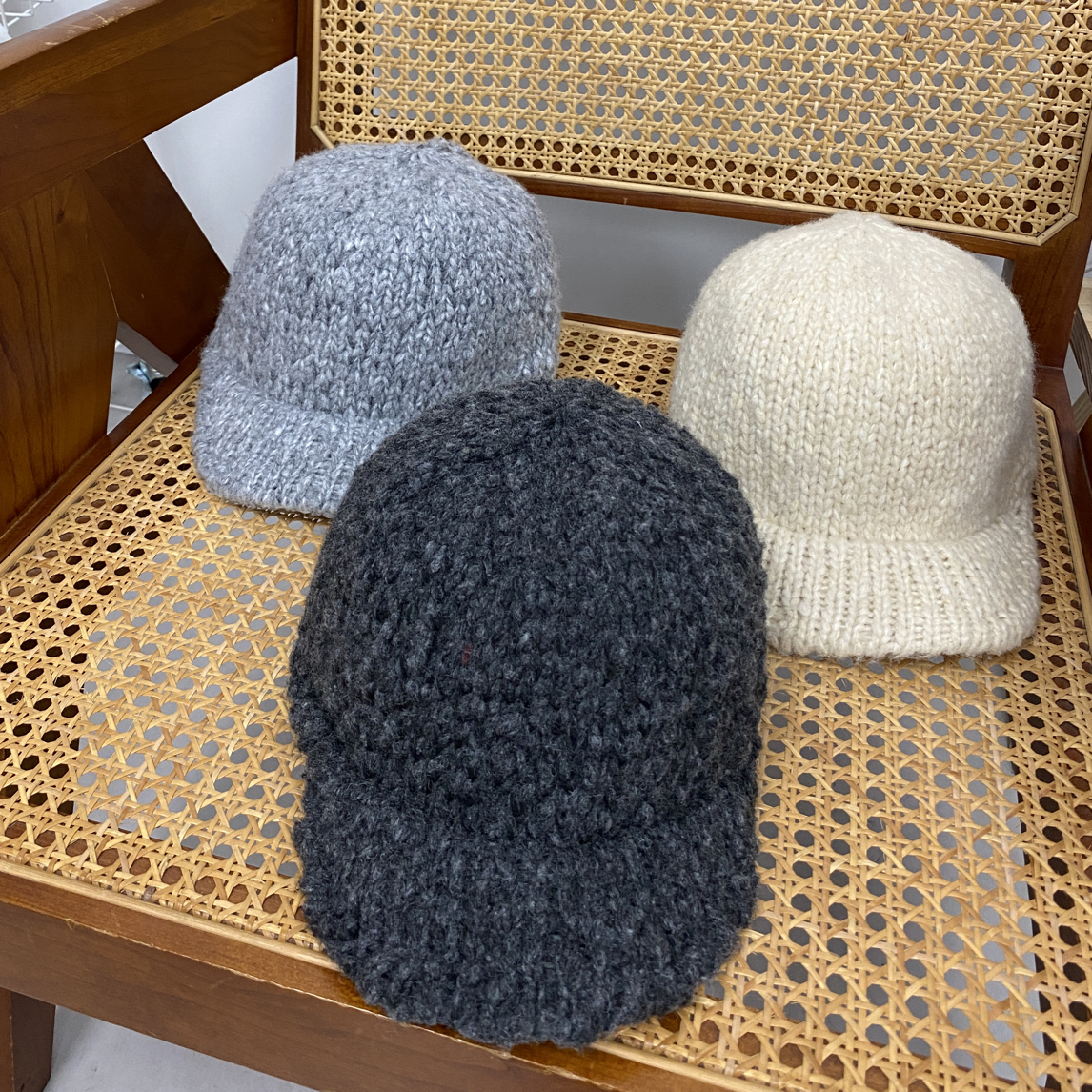 （腊八节）秋冬粗线针织帽帽子时尚休闲毛线鸭舌帽