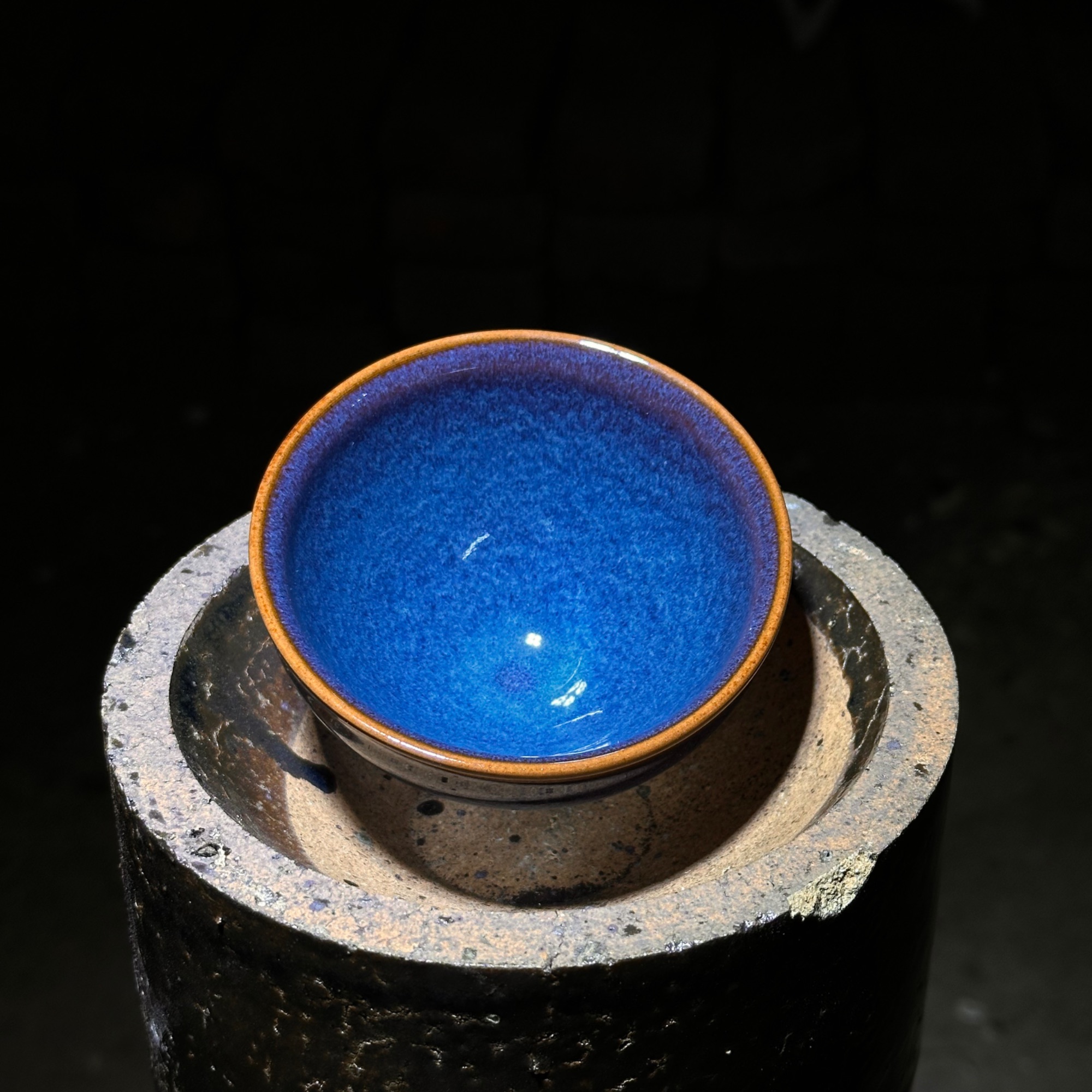 建窑建盏回蓝主人杯