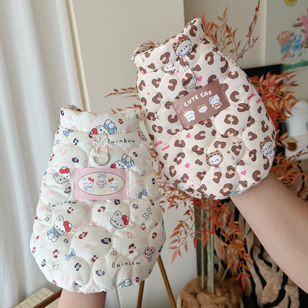 秋冬狗狗保暖棉服马甲外套可爱雪纳瑞泰迪比熊猫咪适用