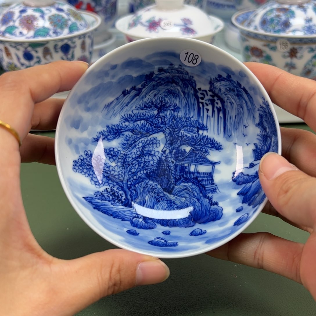 杯景德镇纯手绘茶具108