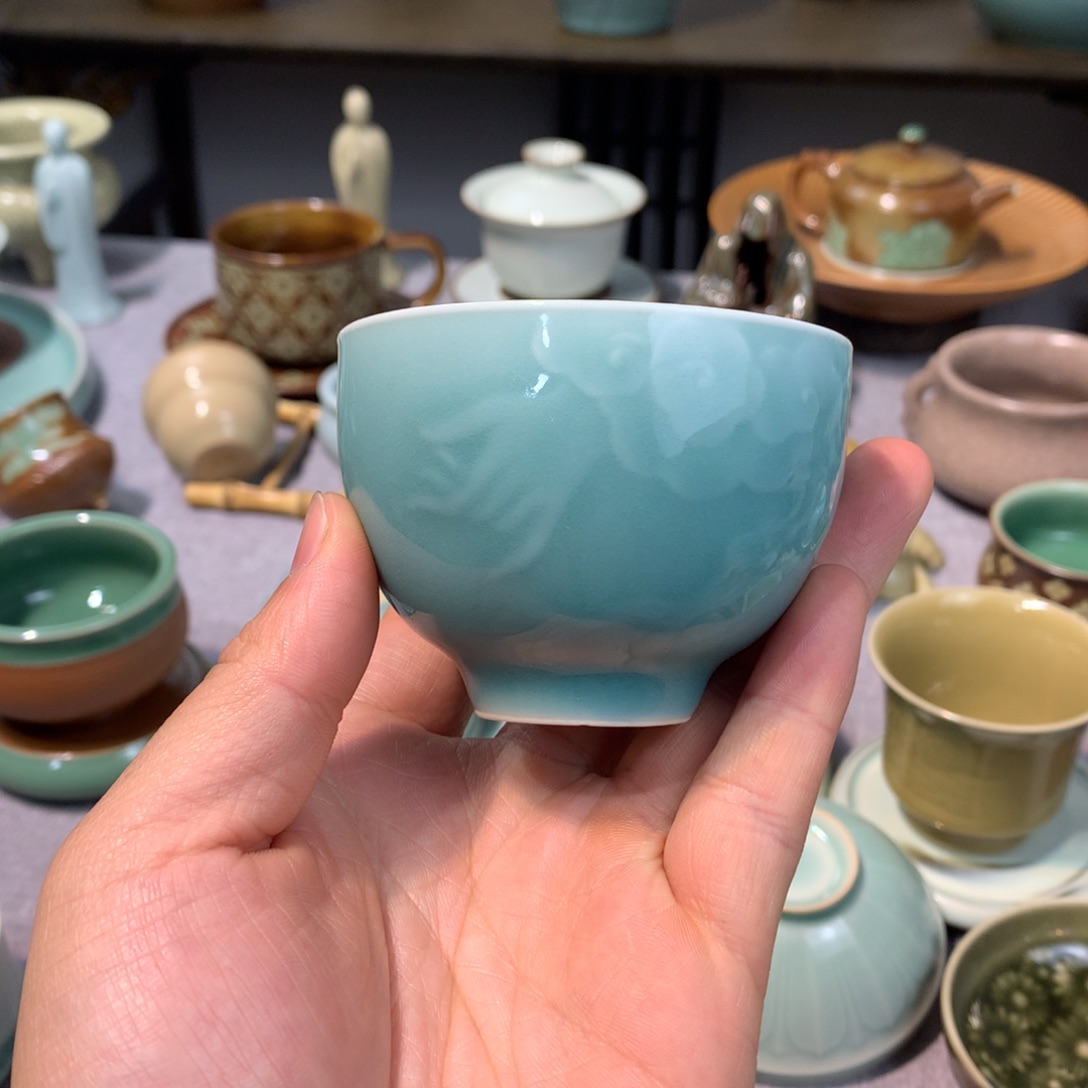 龙泉青瓷天青主人杯