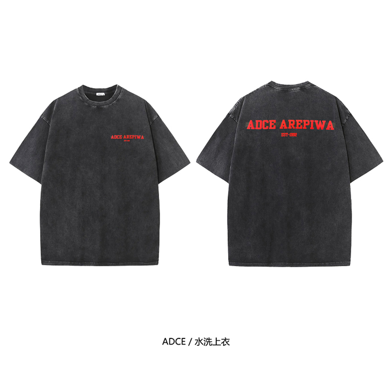 ADCE【短袖-经典1992】纯棉300克重磅oversize风水洗T恤做旧宽松