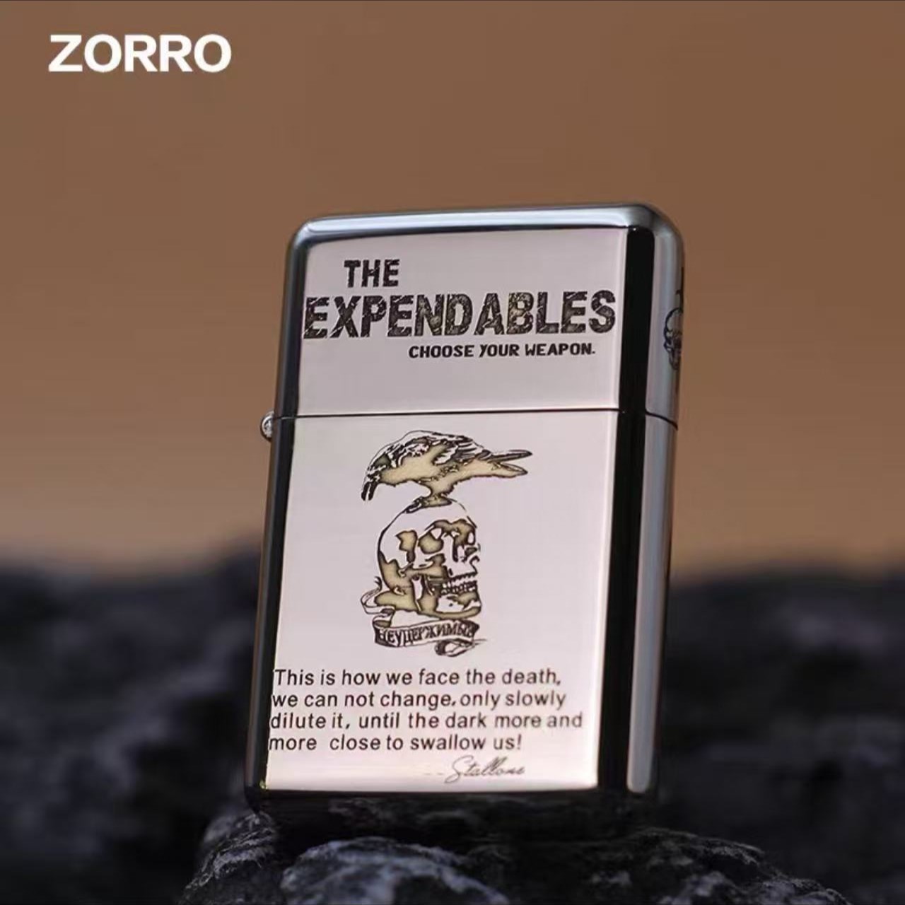 佐罗ZORRO白镍敢死队超薄防风打火机黄铜创意火机男士礼物