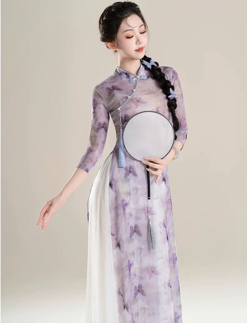 古典舞旗袍渐变身韵纱衣形体国风超仙练功中国舞青烟里剧目演出服