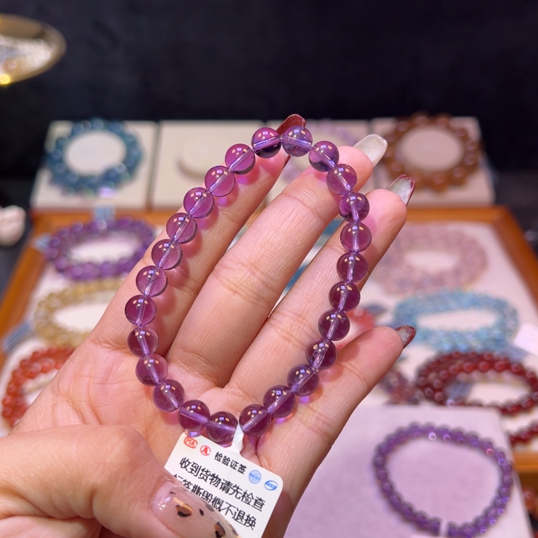 水晶手串未镶嵌W****.紫水晶7.6m m