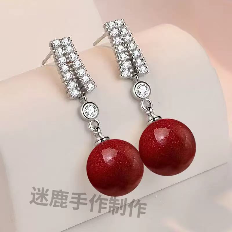 925银耳饰 新款法式耳饰气质耳环轻奢满钻半月高级感时尚耳坠女