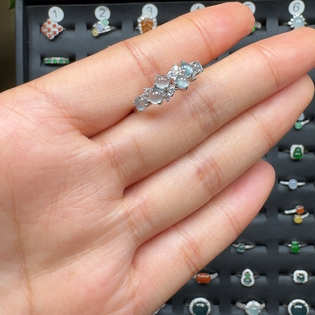 翡翠银S925镶嵌戒指