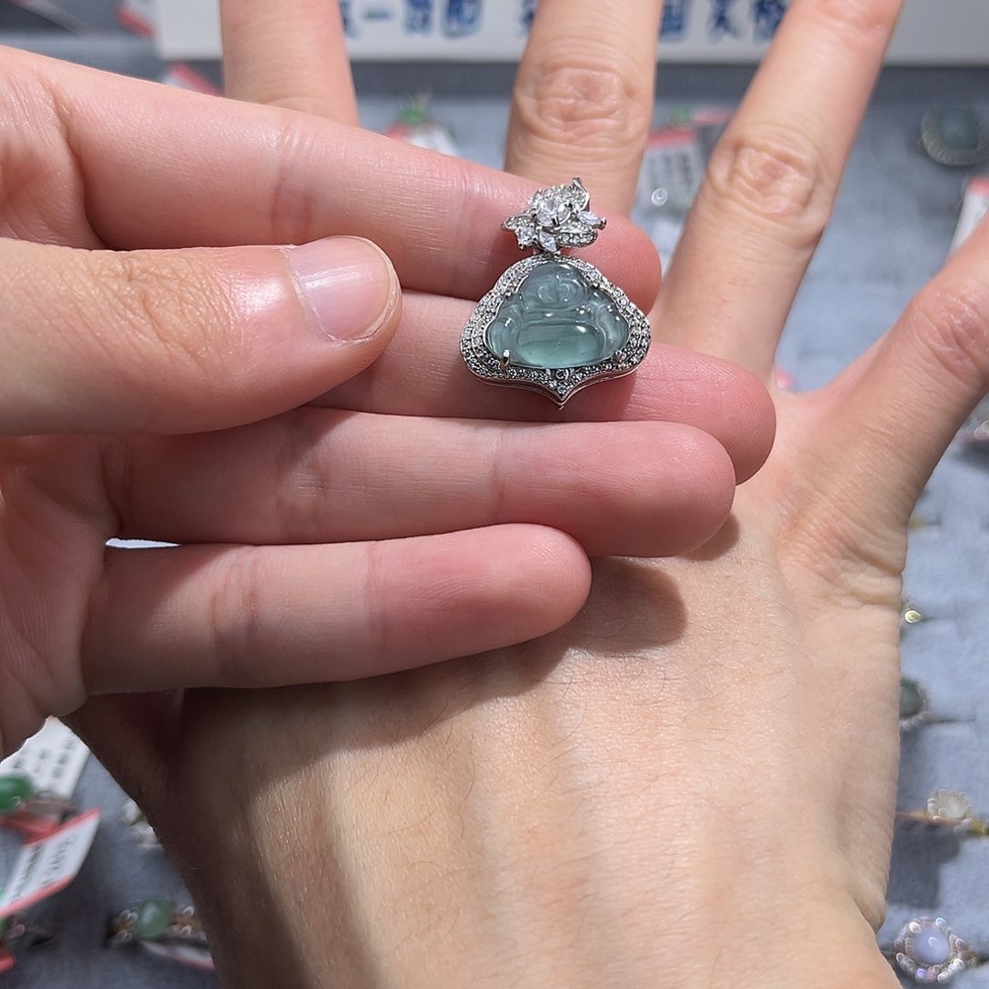 翡翠颈饰银S925镶嵌67889