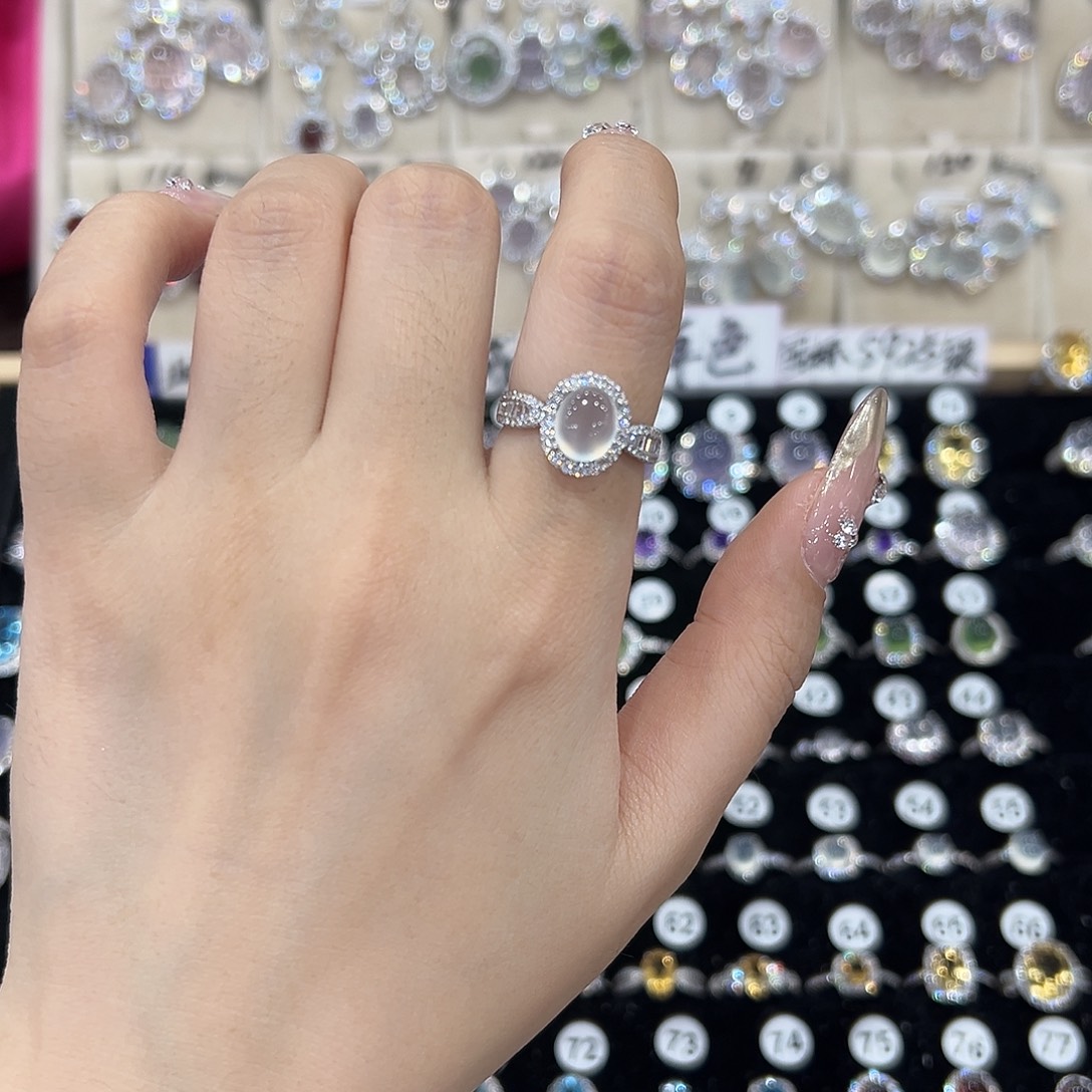 ****色蛇纹石玉银S925镶嵌发饰