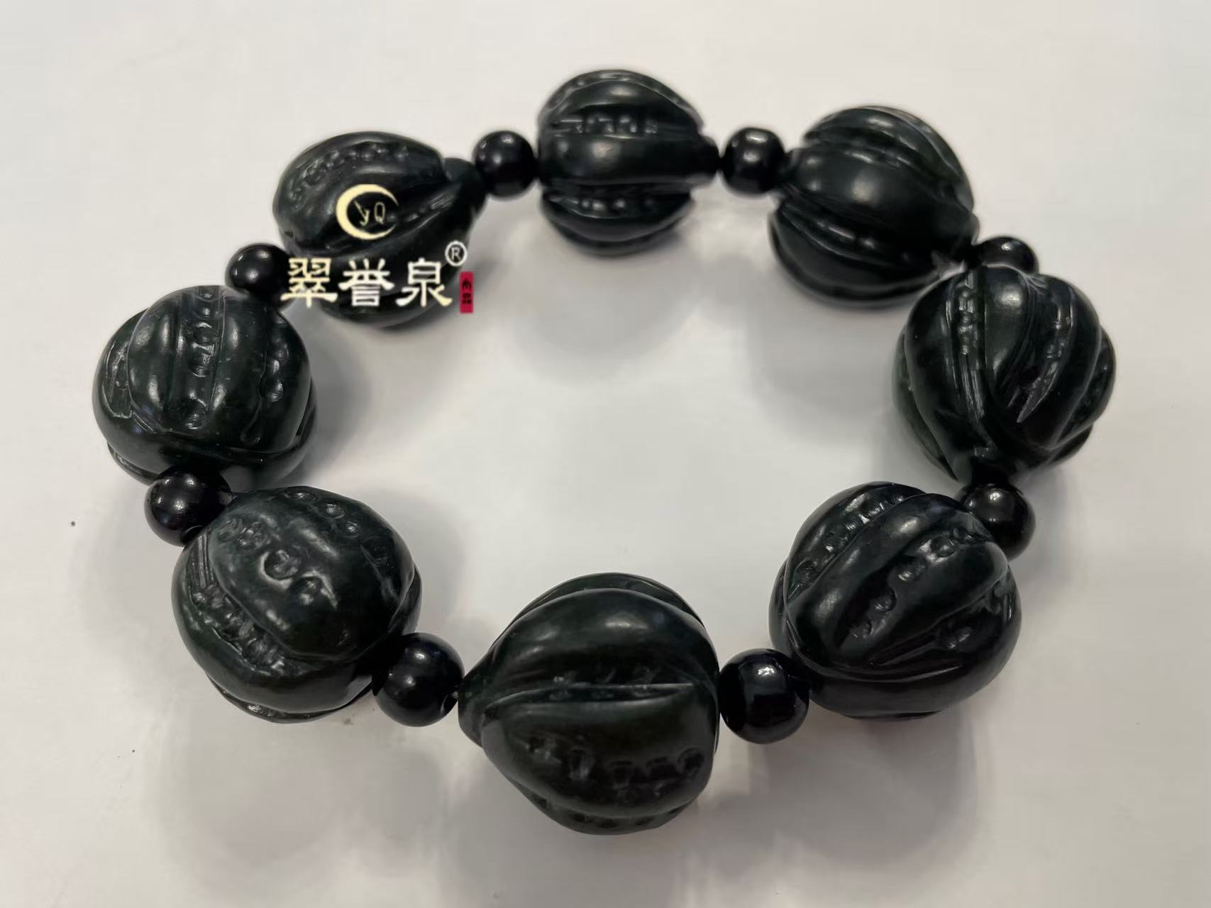 天然和田玉核桃手串22-24mm