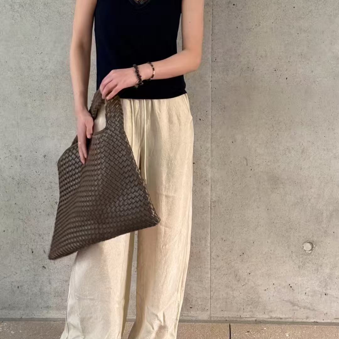 K272褶皱肌理感山本风休闲裤高腰直筒阔腿拖地裤女士夏季薄款