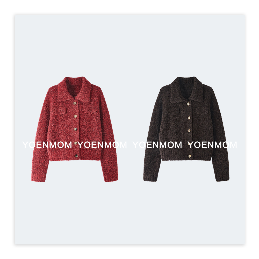 YOENMOM·云朵糯感·Cariaggi意大利进口蚕丝羊绒羊驼软糯翻领针织