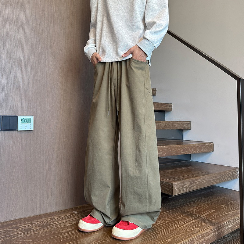 长裤复古秋季休闲裤宽松工装裤直筒弯刀
