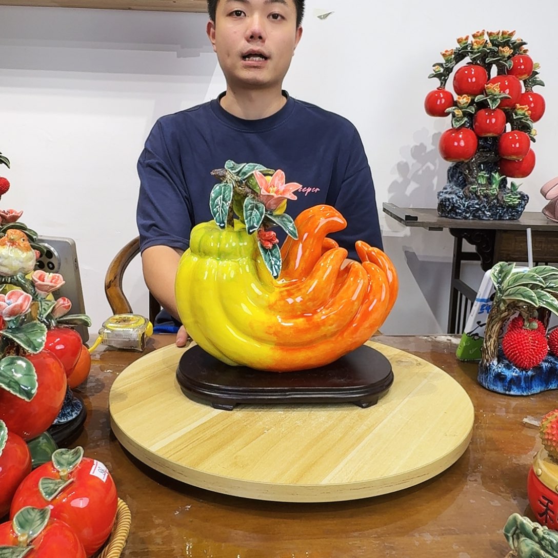 陶瓷大佛手摆件的