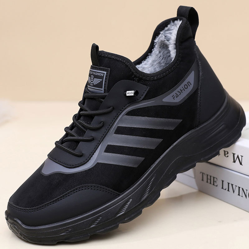 冬季老北京布鞋男棉鞋加绒加厚保暖厚底防滑中老年人爸爸鞋健步鞋