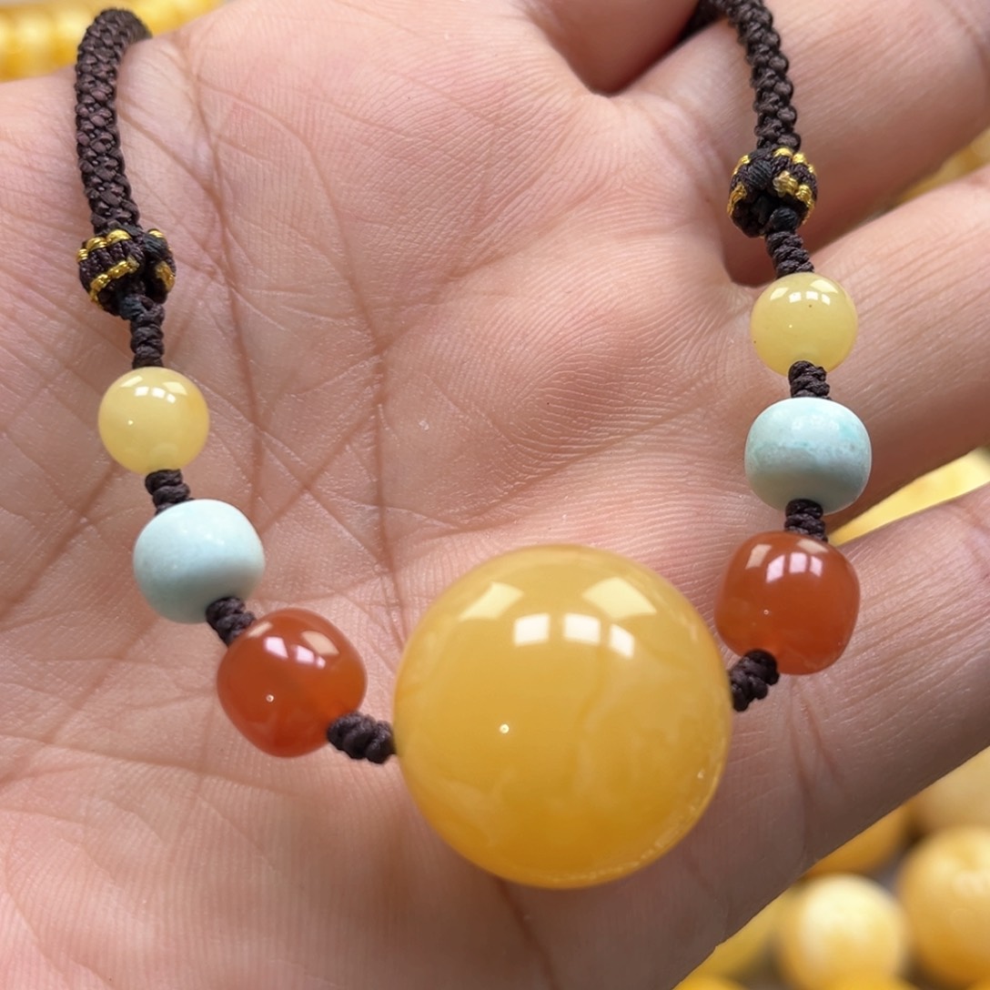 琥珀颈饰未镶嵌吊坠