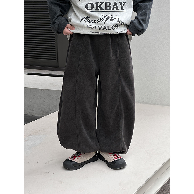【现货】男童加绒运动裤秋冬款2025新款儿童休闲加厚卫裤长裤子