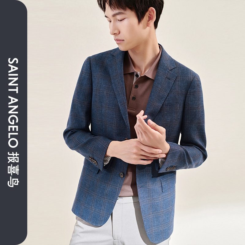 【50.3%绵羊毛】报喜鸟春夏新款单西时尚休闲小弹簧商务西服