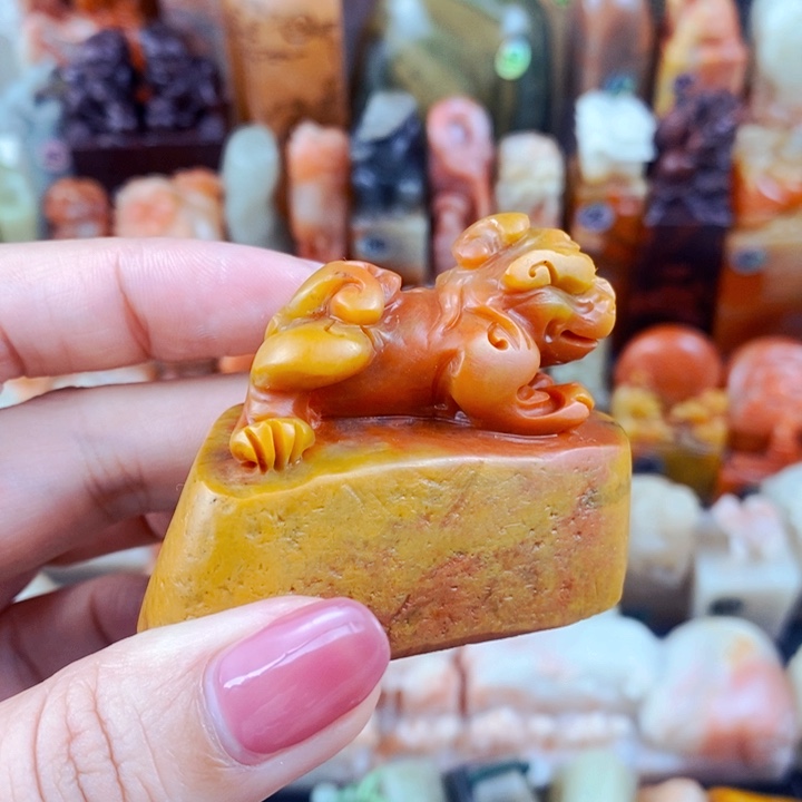 老挝石印石夜*儿手工篆刻