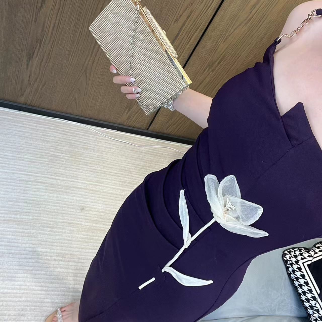 吊带连衣裙女夏季赫本风高腰褶皱收腰气质长裙显瘦裙子