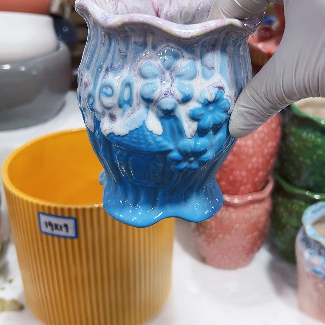 有孔外贸尾单陶瓷花盆凑单10米包邮