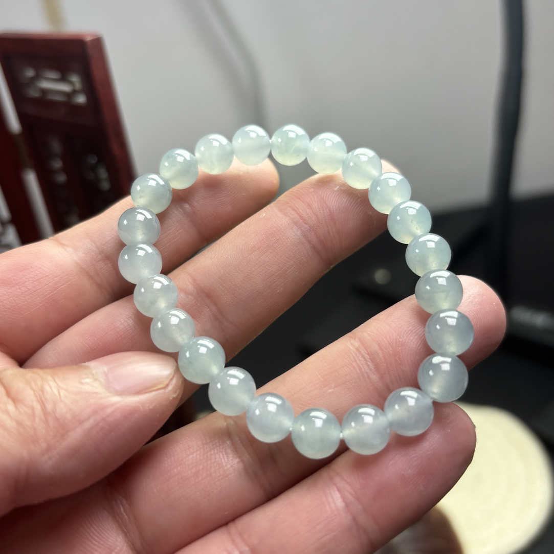 缅甸天然翡翠冰种天空蓝卡8*23颗