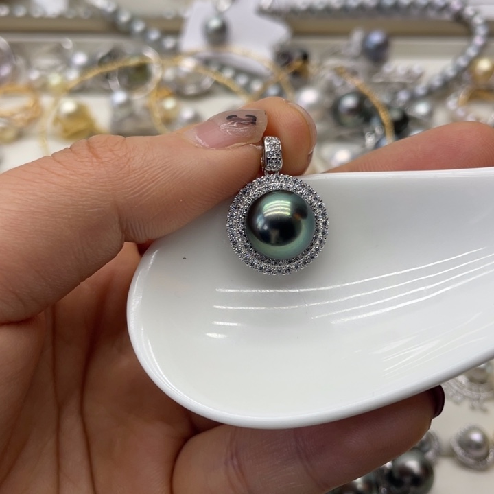 海水珍珠吊坠(不含链)银S925镶嵌