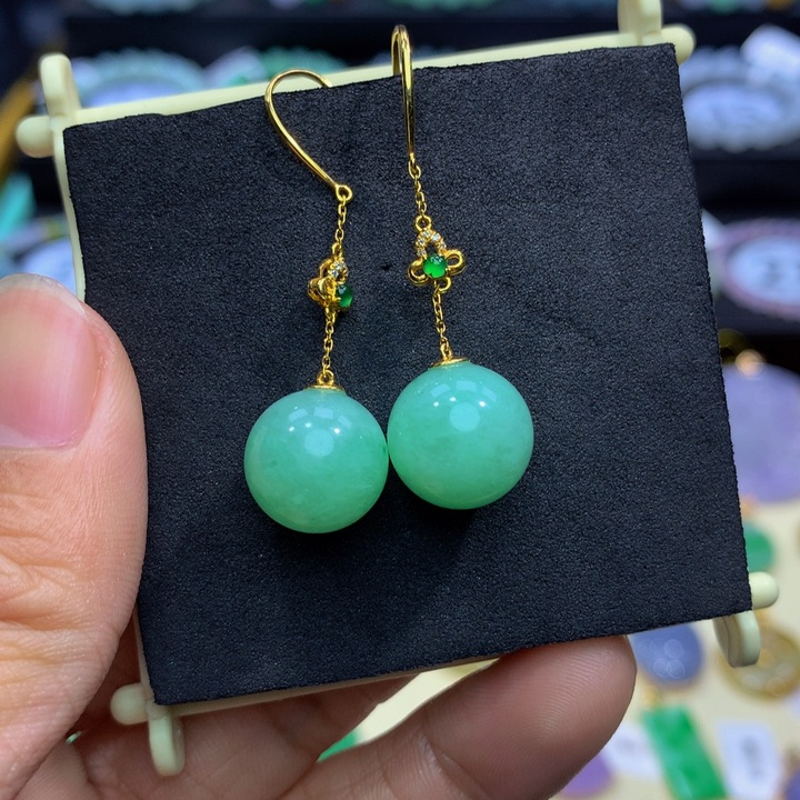 翡翠手链18K金镶嵌翡翠 