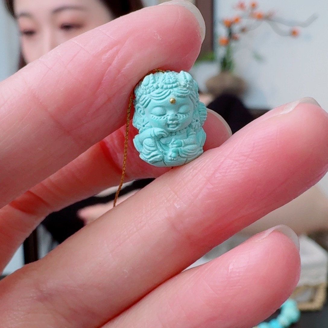 绿松石未镶嵌挂件