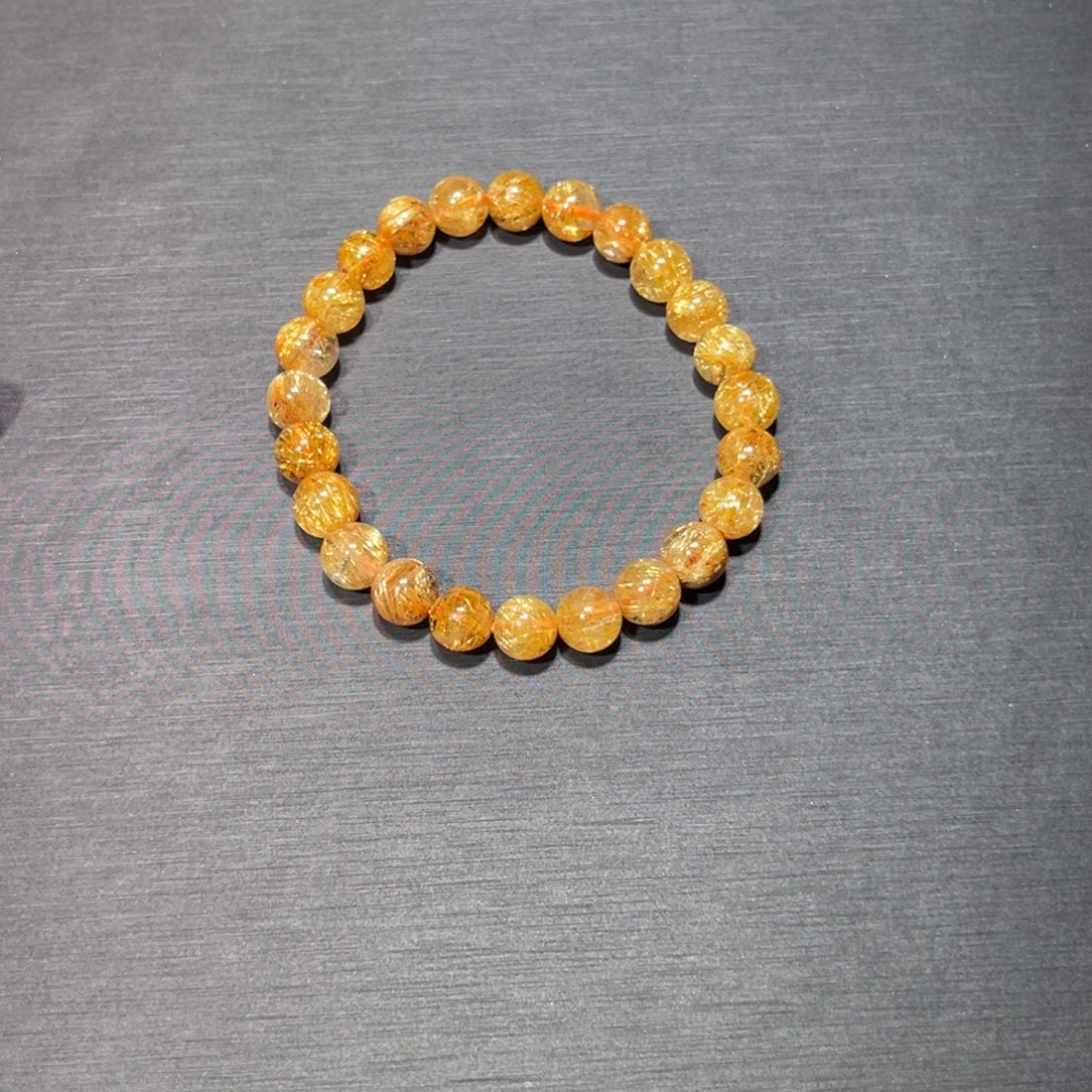 欧***文水晶手链未镶嵌金钛晶 