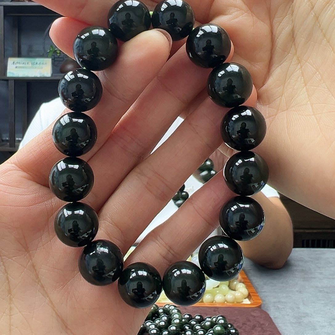 手串未镶嵌和田玉14黑碧