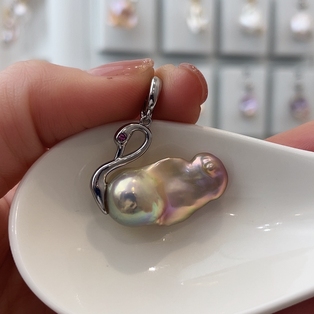 淡水珍珠颈饰银S925镶嵌银*