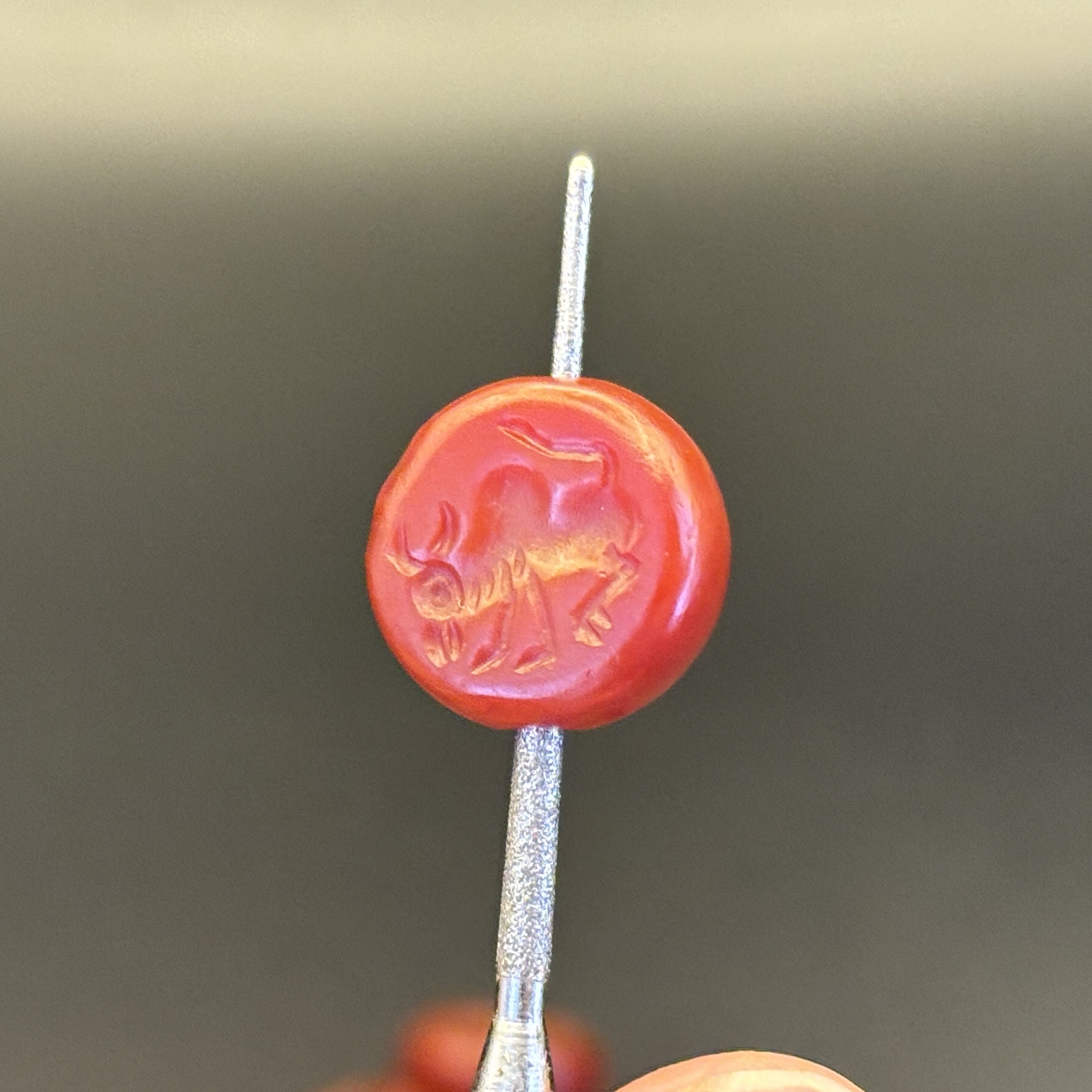 西亚球形萨姗印章单珠老玛瑙（尺寸:13mm+多样性图腾一颗）