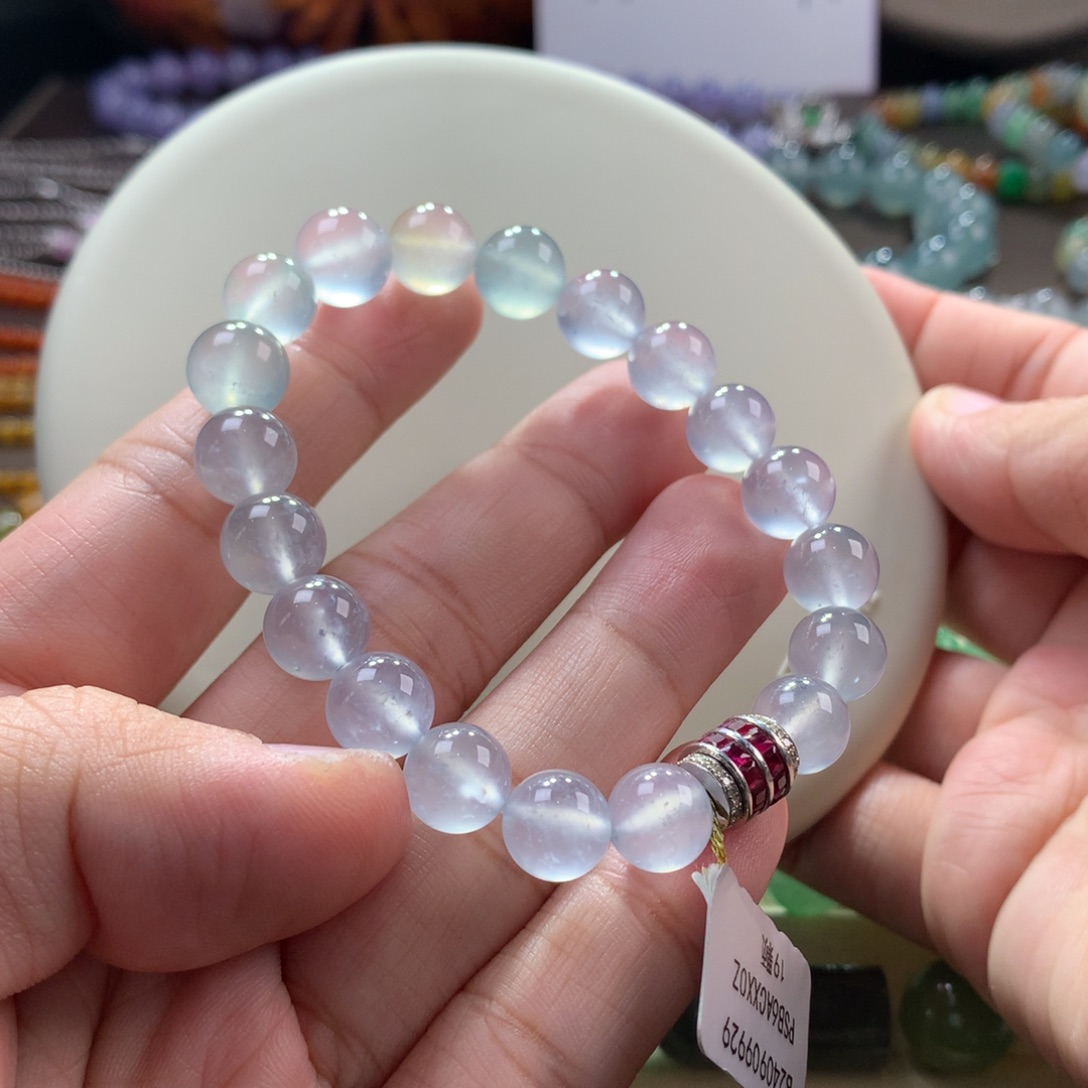 翡翠手链未镶嵌玻璃彩钢手串卡卡8.6到9.4