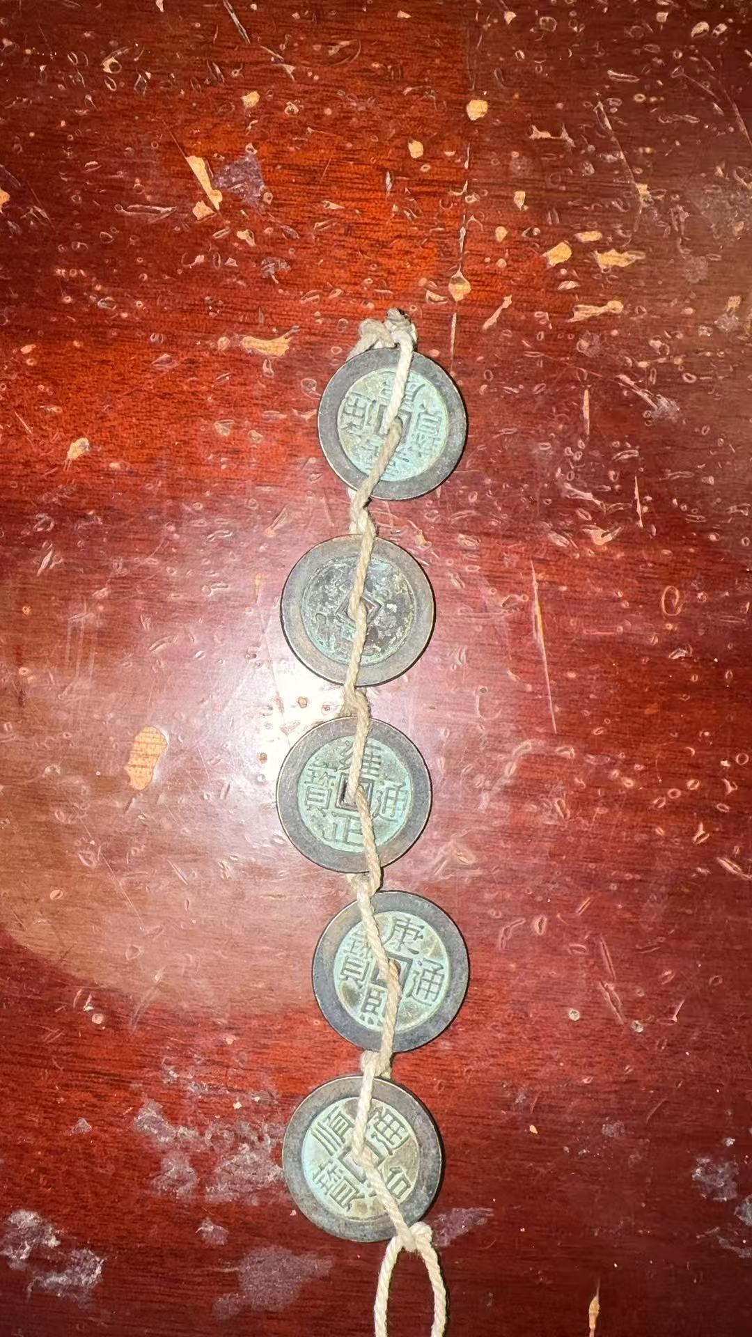 复古工艺黄铜五帝钱做旧仿古门对专用特色摆件