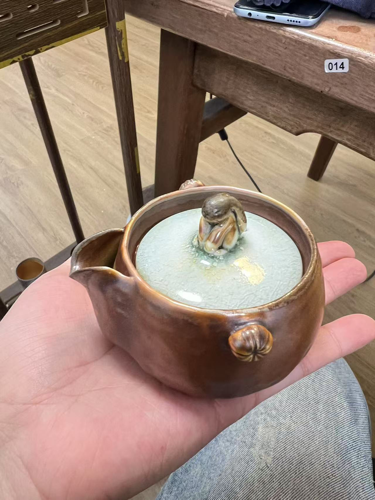 兔子柴烧手捏宝瓶